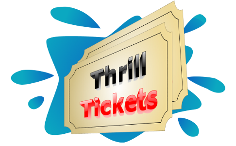 shop logo for Thrill Tickets. Tickets, ticket advertising, ticket sales, ticket promotion, Thrill Tickets